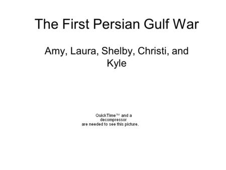 The First Persian Gulf War