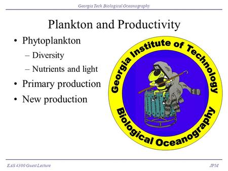 Plankton and Productivity