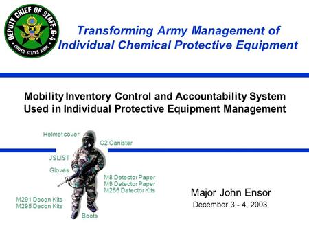 Transforming Army Management of Individual Chemical Protective Equipment Mobility Inventory Control and Accountability System Used in Individual Protective.