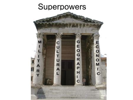 Superpowers. Superpower Geographies 1. Superpower Geographies a) defining superpowers b) influencing power b) changing patterns of power c) theories.