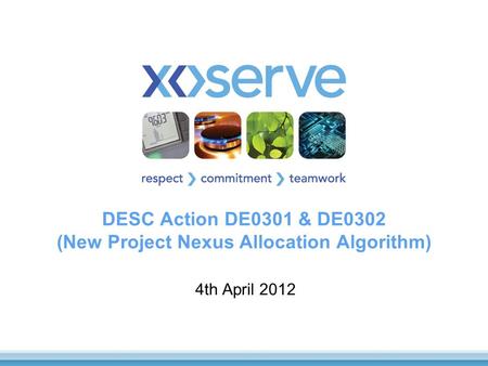 DESC Action DE0301 & DE0302 (New Project Nexus Allocation Algorithm) 4th April 2012.