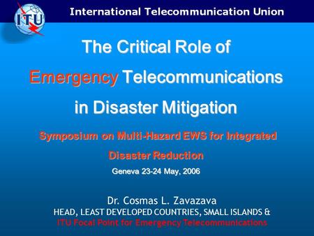 ITU Focal Point for Emergency Telecommunications