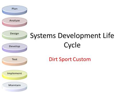 Systems Development Life Cycle Dirt Sport Custom.