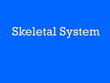 Skeletal System. Functions of the Skeletal System –Provide support –Protect internal organs –Allows your body to move –Stores and produced materials.