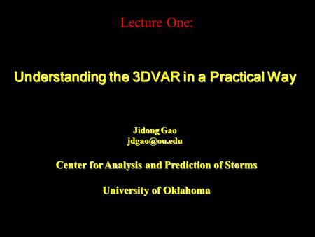 Understanding the 3DVAR in a Practical Way