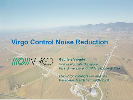 Virgo Control Noise Reduction