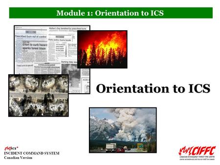 Module 1: Orientation to ICS