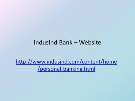 IndusInd Bank – Website