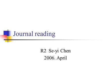 Journal reading R2 Se-yi Chen 2006. April. Case report 9 y/o, Female Presenting with severe neck pain, kyphosis for 1 month DTR: +++/ +++, no muscle weakness,