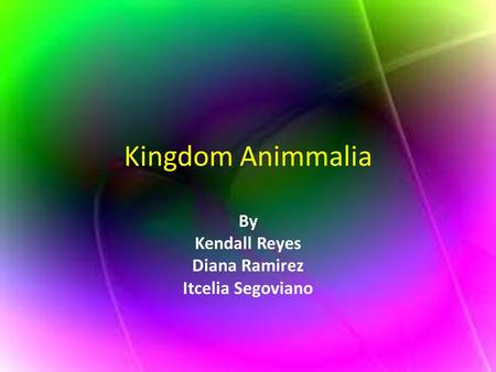 Kingdom Animmalia By Kendall Reyes Diana Ramirez Itcelia Segoviano.