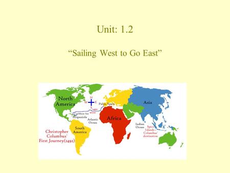 Unit: 1.2 “Sailing West to Go East” “Sailing West to Go East”