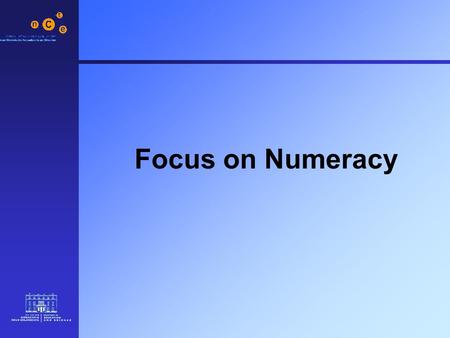 Focus on Numeracy. 2 Categories of Software 1.Reinforcement Software Numeracy 2.Interactive Books 3.Content-free Software 4.Exploratory Software 5.Reference.