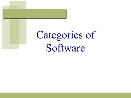 Categories of Software