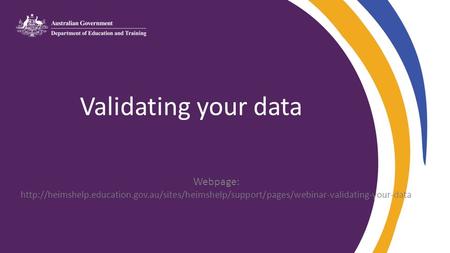 Validating your data Webpage: