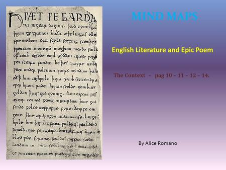 MIND MAPS English Literature and Epic Poem