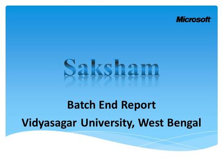 Batch End Report Vidyasagar University, West Bengal.