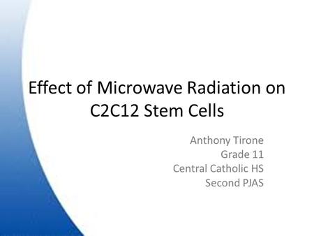 Effect of Microwave Radiation on C2C12 Stem Cells