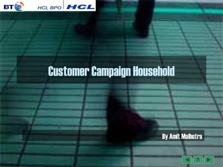 Customer Campaign Household By Amit Malhotra. Objective By the end of this presentation we will be able to understand about Consumer Campaign Household.