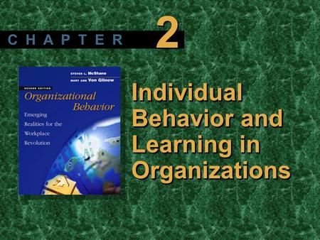 2 C H A P T E R Individual Behavior and Learning in Organizations.
