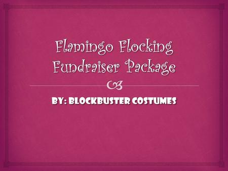 By: BlockBuster Costumes.  11 Steps To Set Up a Flamingo Fundraiser.