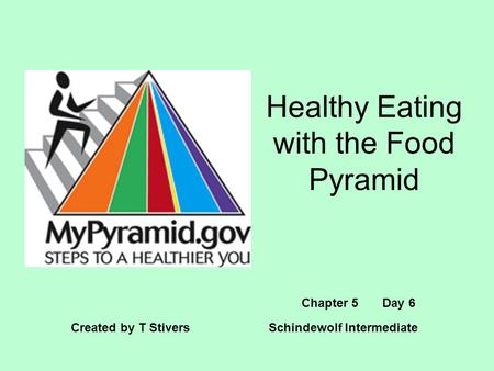 Healthy Eating with the Food Pyramid Created by T Stivers Schindewolf Intermediate Chapter 5 Day 6.