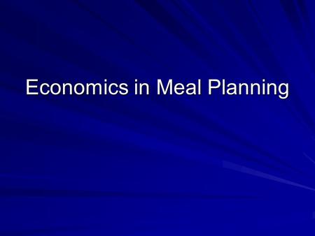Economics in Meal Planning. Factors Influencing Food Cost Americans spend approximately 13 percent of their disposable income on food which includes food.