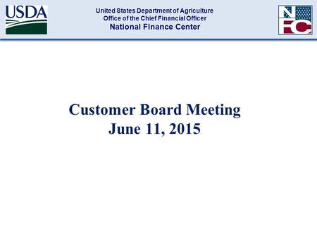 Customer Board Meeting June 11, 2015