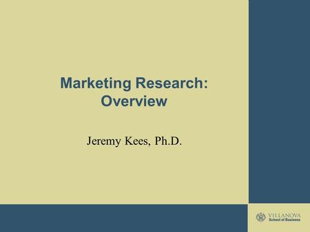 Marketing Research: Overview