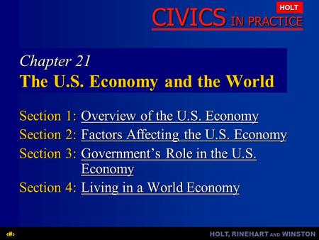 Chapter 21 The U.S. Economy and the World