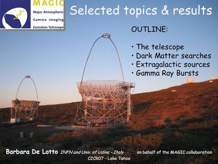 Selected topics & results