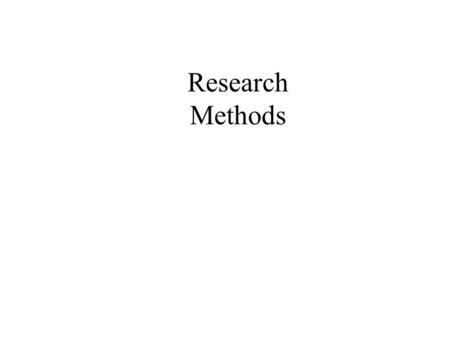 Research Methods Key Points What is empirical research? What is the scientific method? How do psychologists conduct research? What are some important.