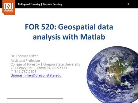 FOR 520: Geospatial data analysis with Matlab