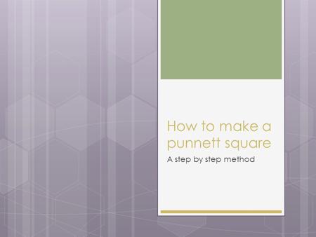 How to make a punnett square