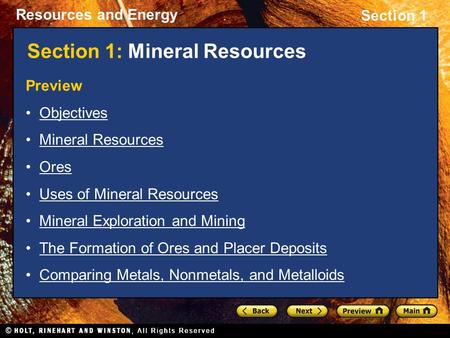 Section 1: Mineral Resources