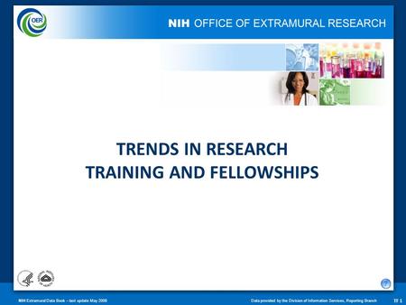 NIH Extramural Data Book – last update May 2008Data provided by the Division of Information Services, Reporting Branch TF 1 TRENDS IN RESEARCH TRAINING.