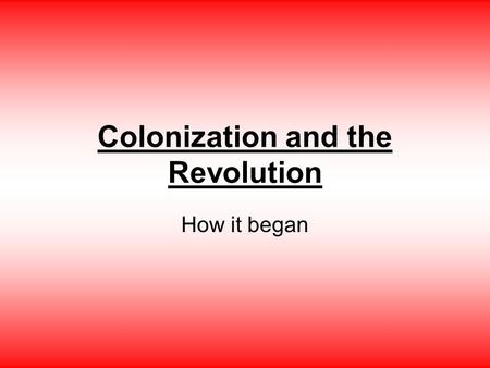 Colonization and the Revolution How it began. Important Places Roanoke- First attempt at settling the new world in 1587. All settlers disappeared around.