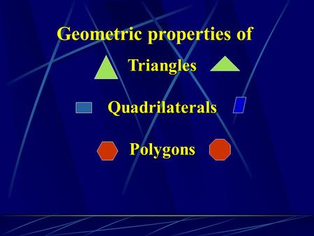 Geometric properties of