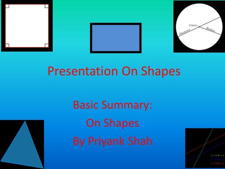 Presentation On Shapes Basic Summary: On Shapes By Priyank Shah.
