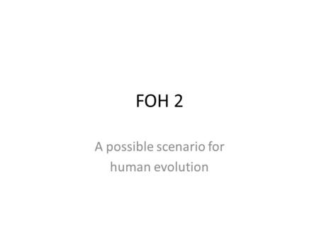 A possible scenario for human evolution