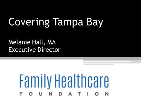 Covering Tampa Bay Melanie Hall, MA Executive Director.