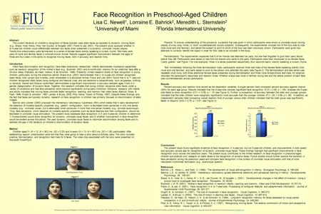 Abstract The current literature on children’s recognition of faces typically uses static faces as opposed to dynamic, moving faces (e.g., Brace, Hole,