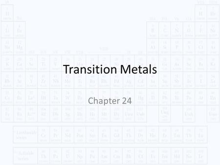Transition Metals Chapter 24. © 2014 Pearson Education, Inc. Gemstones The colors of _______ and ___________ are both due to the presence of _______;