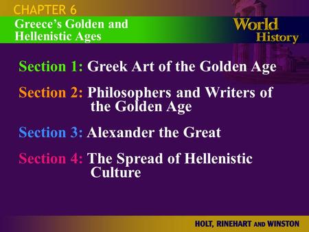 Section 1: Greek Art of the Golden Age
