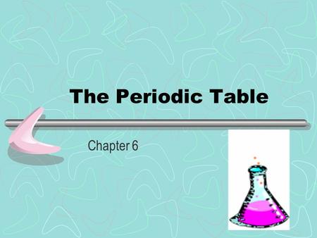 The Periodic Table Chapter 6. Why is the Periodic Table important to me? The periodic table is the most useful tool to a chemist. You get to use it on.