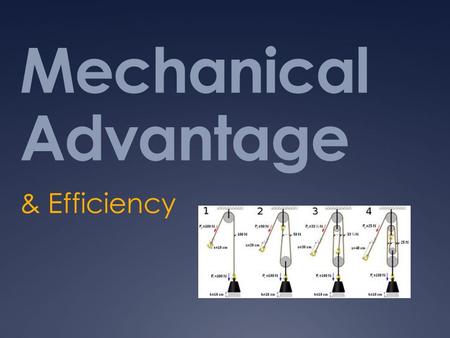 Mechanical Advantage & Efficiency.