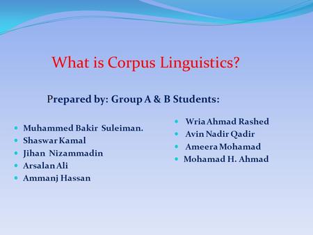 What is Corpus Linguistics?