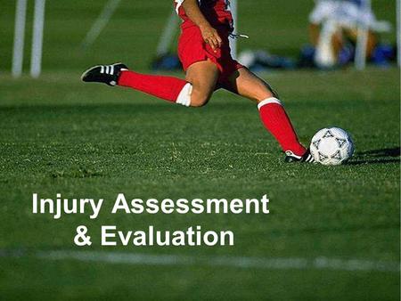 Injury Assessment & Evaluation. Today’s topics...  Principles of range of motion testing, neurological testing, and special tests  Functional testing.