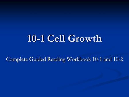 Complete Guided Reading Workbook 10-1 and 10-2