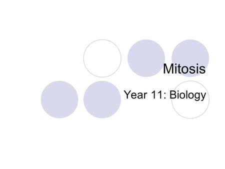 Mitosis Year 11: Biology.
