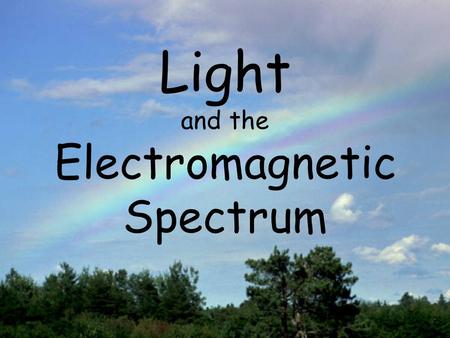 Light and the Electromagnetic Spectrum. Light Phenomenon Light can behave like a wave or like a particle A “particle” of light is called a photon.